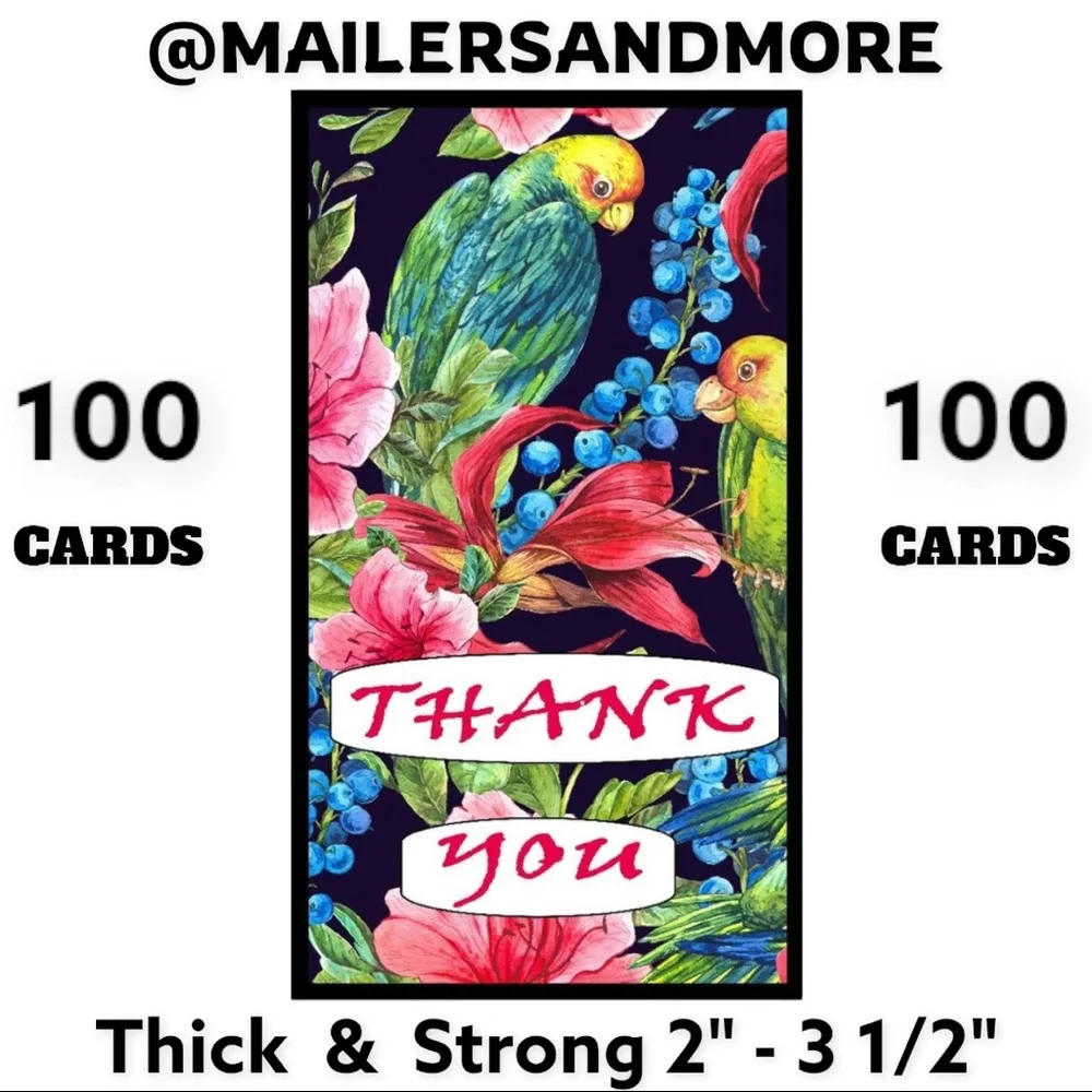 100 Parrot Jungle Thank You Cards. PRICE IS FIRM - Picture 1 of 1